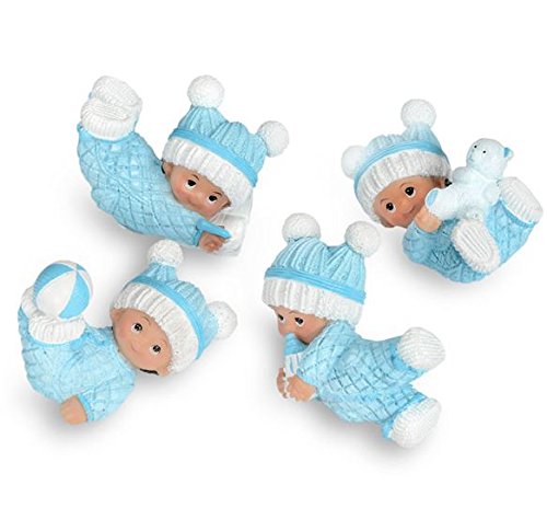 Playful Baby Boy Resin Cake Decoration. 7 x 4cm. Set of 4 Different Figures