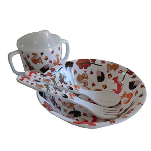 Powell Craft woodland creaturesmelamine feeding set