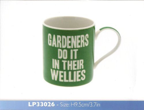 Gardeners Do it in their Wellies Green Fine China Windsor Mug in Gift Box