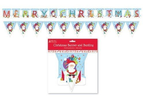 Pack Of Festive Season Father Christmas Hanging Party Banner & Bunting Decoration