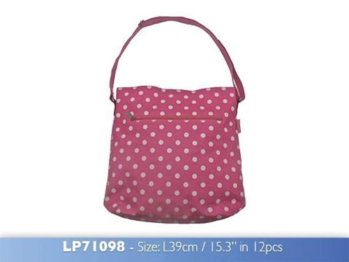 Dotty Vintage Cross Body Bag Pink made from Oilcloth