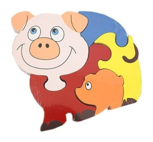 Wooden Toys - Farm Animal Wooden Puzzle - PIG - ACKD60675.PIG - Ackerman