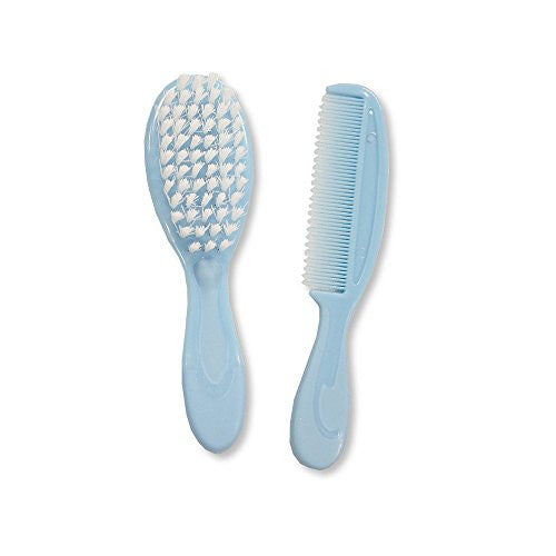 Babies Soft Bristle Brush & Fine Tooth Comb Set - Blue
