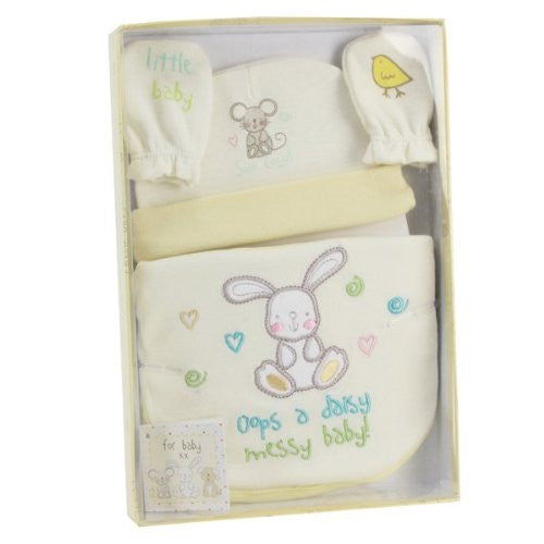 Little Ones Embroidered Bib, Hat & Mittens Gift Set