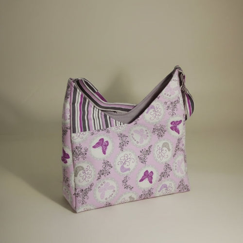 lilac butterfly craft bag