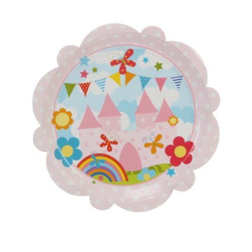 Kiddiwinks Partyware Pk of 8 Party Plates - Flower Shape Girls Design