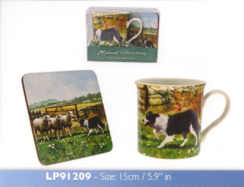 Macneil Collie & Sheep Farmyard China Mug & Coaster Leonardo LP91209