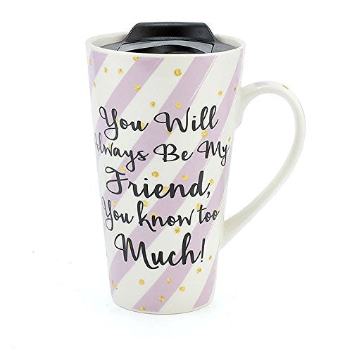 Wise Words Lidded Mug Friend