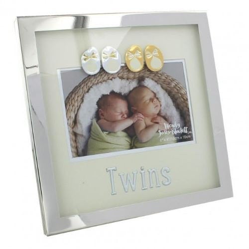 Wendy Jones-Blackett Photo Frame - Silverplated Twins Frame - 6" x 4" - WJ219
