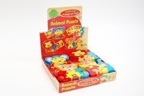 Childrens Kids Wooden Zoo Shape Puzzle Jigsaw Elephant Tiger Lion Bear & Babies
