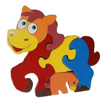 Farmyard Friends Wooden Jigsaw Set of 4 - Piggy, Cow, Sheep, Horse