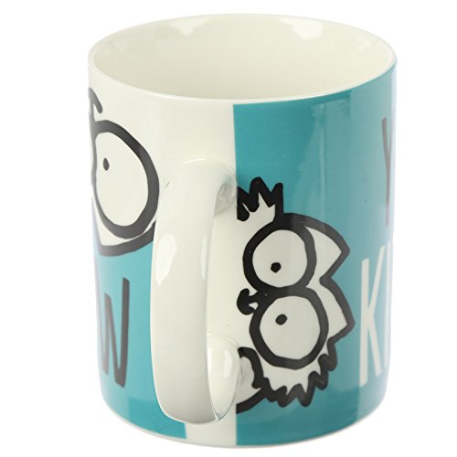 Puckator Simon's Cat Mug in Fine China - Blue, White, Black, 12 x 8.5 x 9.5 cm