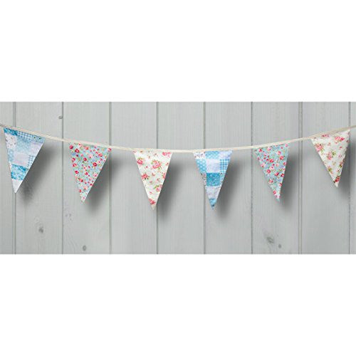 CLUB GREEN Country Garden Cotton Bunting 15 Flags, Blue