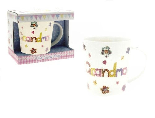 Pretty Grandma Fine China Mug - Abigail Patchwork Design