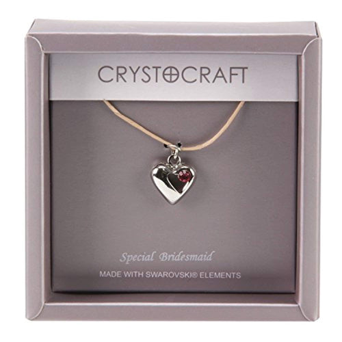 Crystocraft Keepsake Gift Ornament - Crystocraft Necklace with Heart Charm Our Special Bridesmaid