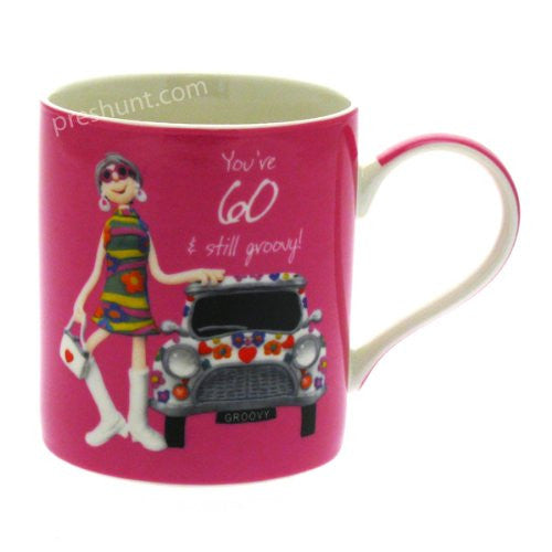 You're 60 - And still groovy! - Female Birthday Mug