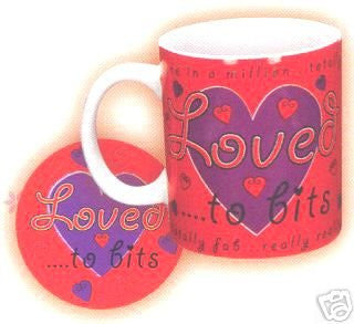 MUG and COASTER ~ Loved 2 Bits