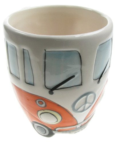 Cute Childrens' Mug, Retro Orange Coloured Campervan Mug, Ceramic Mug Gift Ideas for Children, Childrens Present Ideas