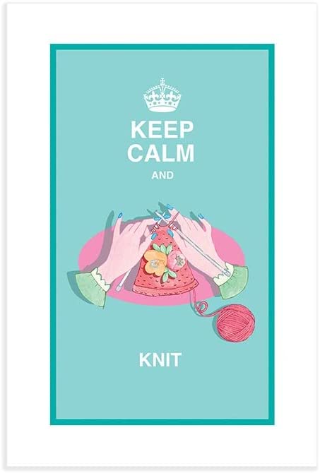 Keep Calm And Knit Single Tea Towel