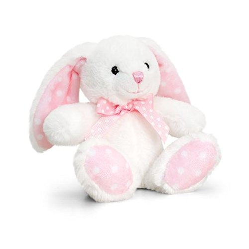 PINK & WHITE SPOTTY RABBIT 20cm