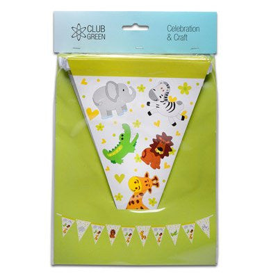 Jungle Animals Paper Bunting 3 Meters, 17 Flags