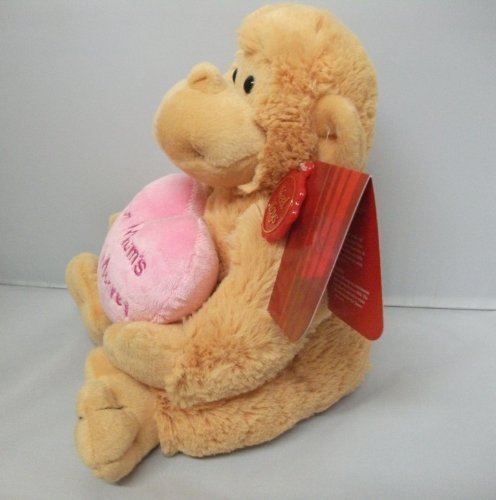 from mums little monkey bear holding heart with the words mums little monkey