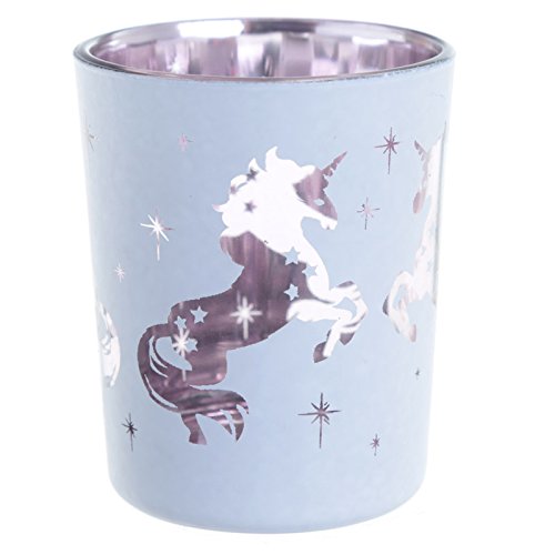Grindstore Unicorn Design Set of 2 Glass Tea Light Holders