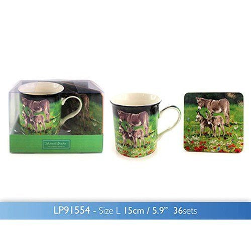 macneil studio donkey & family mug coaster