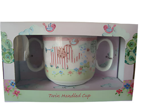 Little Bird & Ellie Pink Twin Handled Cup By Cavania