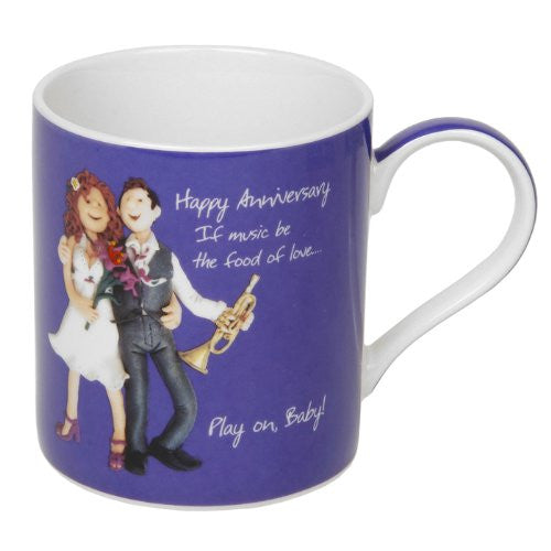 Happy Anniversary Mug - If music be the food of love play on Baby!