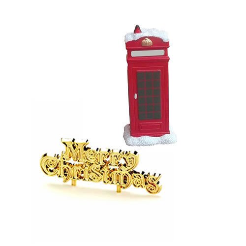 Snowy Telephone Box Cake Decoration