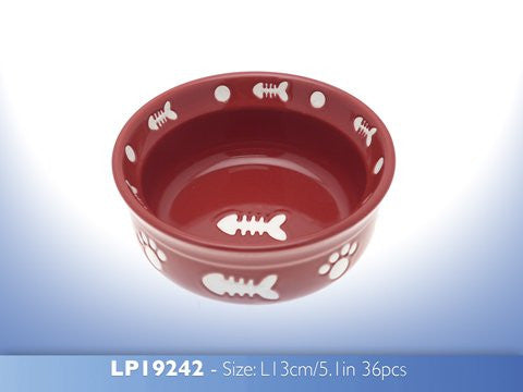 Fish Ceramic Cat Bowl 5" inch Diameter by Leonardo Collection