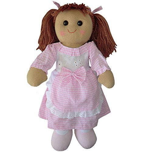 Traditional Rag Doll - Pink Gingham Dress - Height 40cm