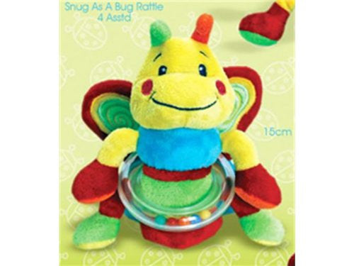 Keel Toys Cuddly Soft Snug as a Bug Butterfly Rattle Baby Gift 15cm