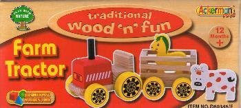 Traditional Wood 'n' Fun Farm Tractor - Wooden Toys