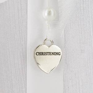 Silver Cross & Heart Christening Guest Book, gift