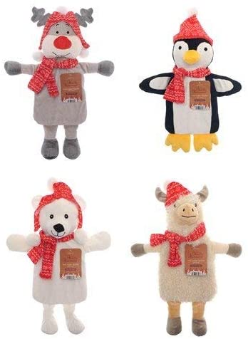 Country Club Winter Warmers Hot Water Bottle with Cover - Assorted one at random
