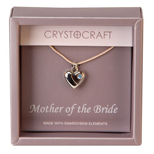 Crystocraft Necklace with Heart Charm - Mother of the Bride