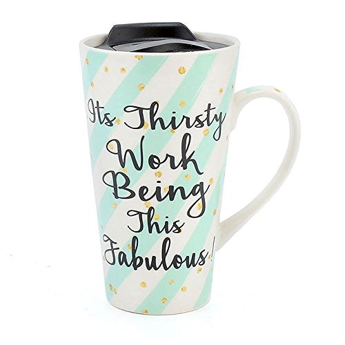 Wise Words Lidded Mug its thirsty work being this fabulous