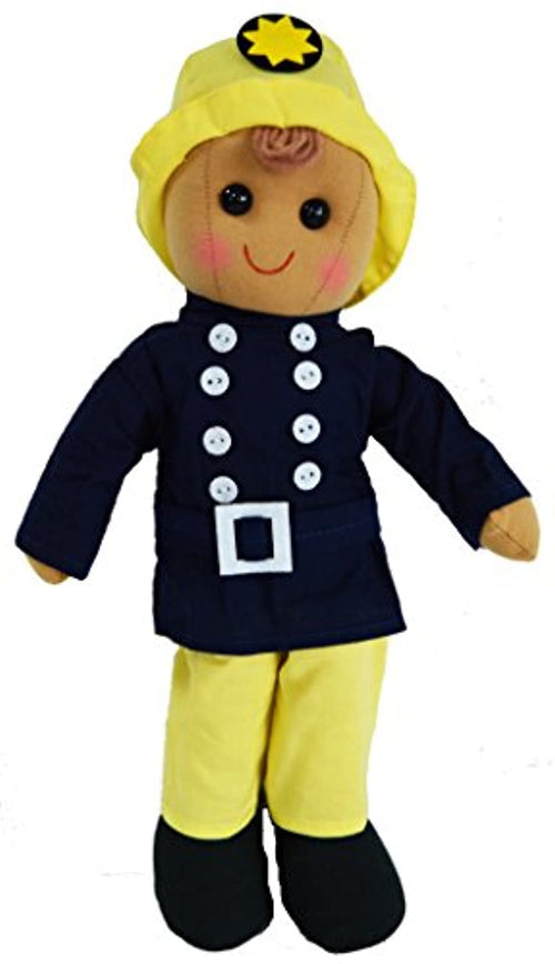 Fireman Doll dressed in his Firefighter's uniform for Boys and girls, 19cm