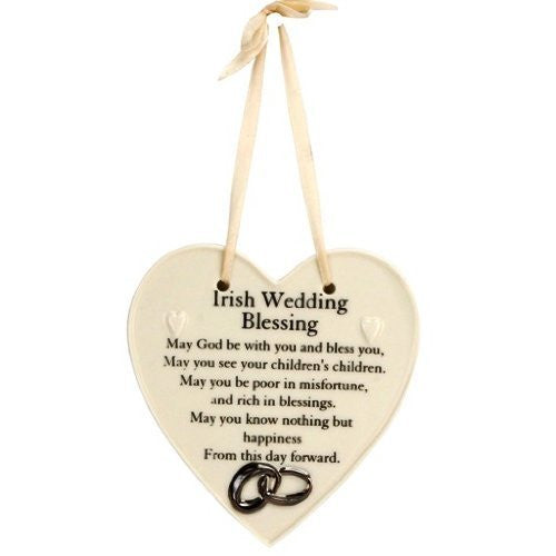 Irish Blessing Heart Shaped Wedding Bridal Gift