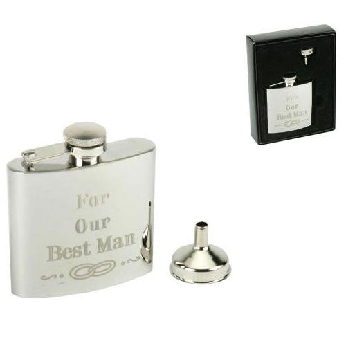 For Our Best Man Hip Flask
