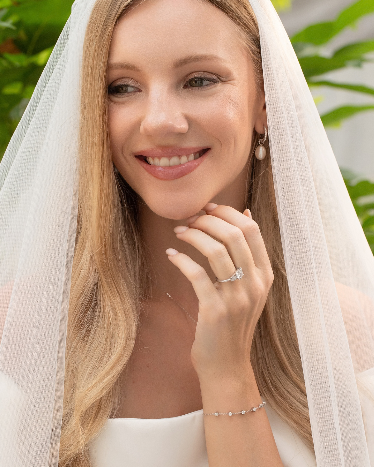 2 ct Round Moissanite Three Stone Engagement Ring in Sterling Silver