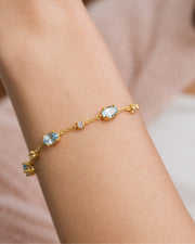 Complete Set - Blue Topaz Jewellery Set in 18k Gold Vermeil