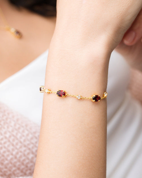 Mini Set 2 - Garnet Jewellery Set in 18k Gold Vermeil