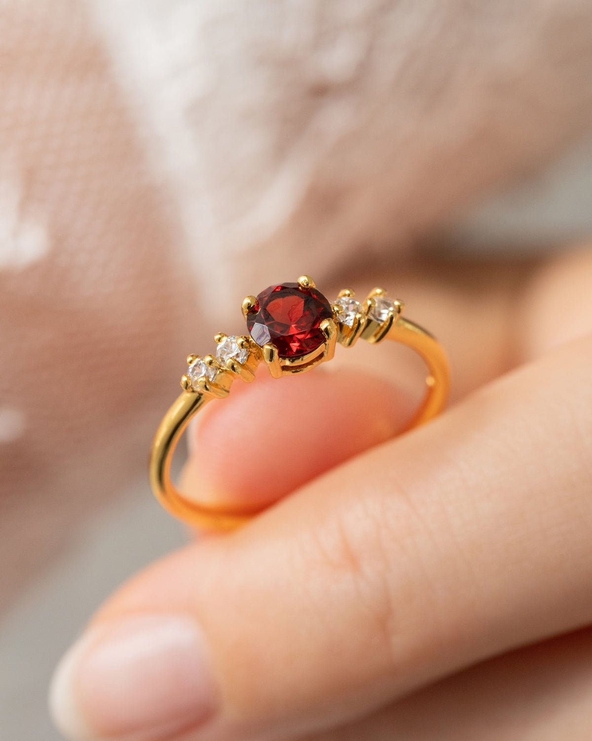 Garnet Everyday Jewellery Gift Set in 18k Gold Vermeil