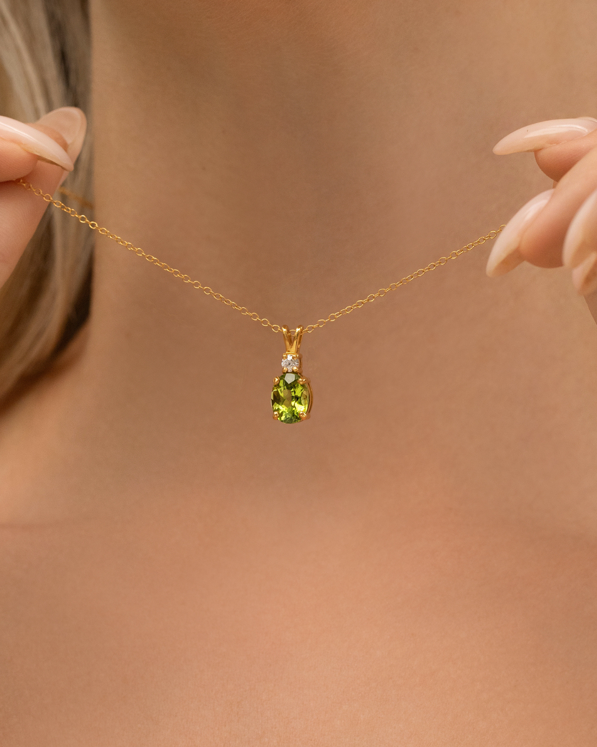 Peridot Pendant Necklace in 18k Gold Vermeil