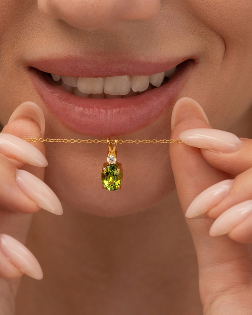 Peridot Pendant Necklace in 18k Gold Vermeil