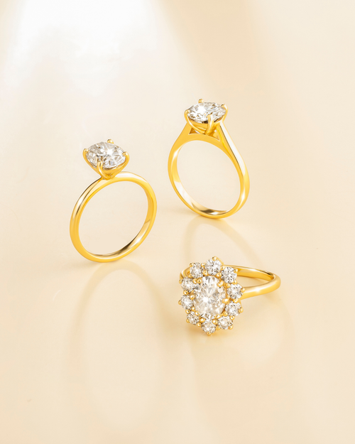 2 ct Round Solitaire Moissanite Engagement Ring in 18k Gold Vermeil