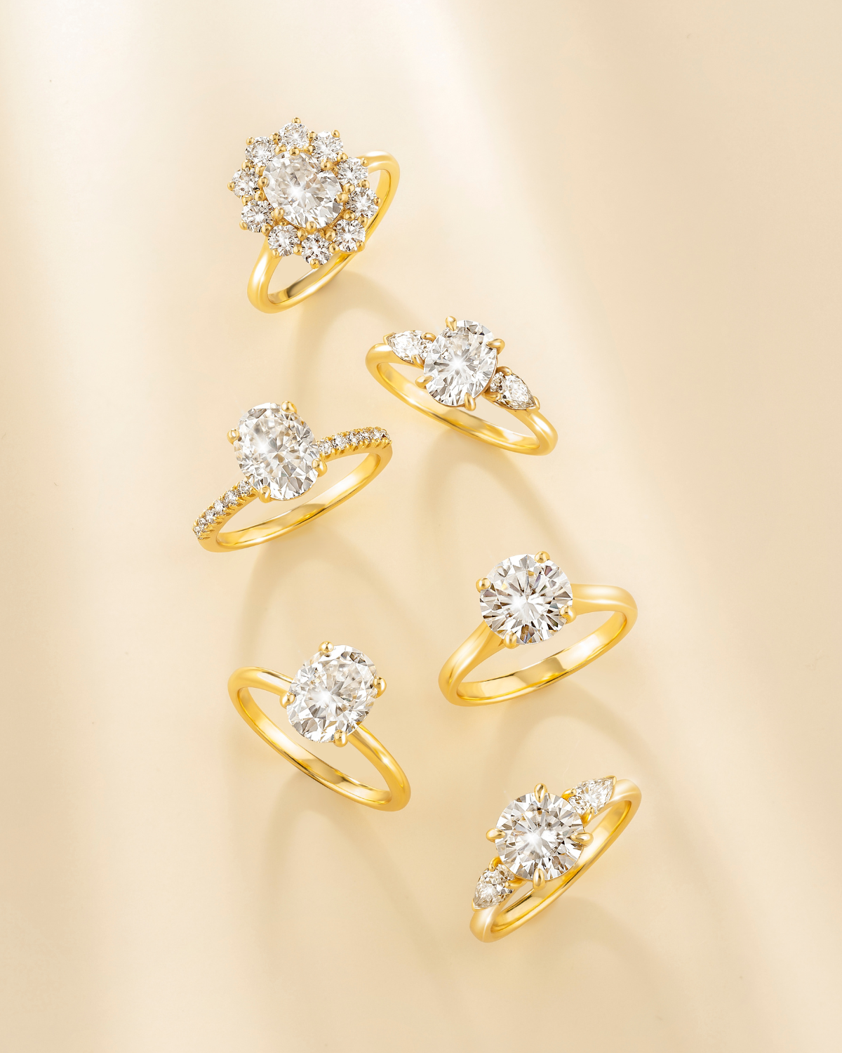 2 ct Round Solitaire Moissanite Engagement Ring in 18k Gold Vermeil